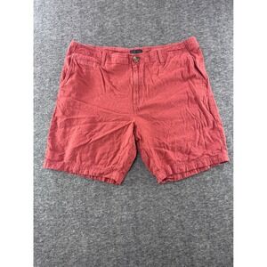 14th & Union Mens Slim Fit Linen Cotton Blend‎ Shorts Salmon Red Size 38